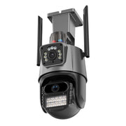 QX81 Humanoid Recognition AI Alarm WIFI Spherical Dual 2MP IP Camera, Plug:US Plug