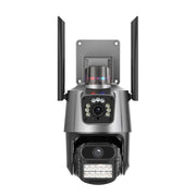 QX81 Humanoid Recognition AI Alarm WIFI Spherical Dual 2MP IP Camera, Plug:US Plug