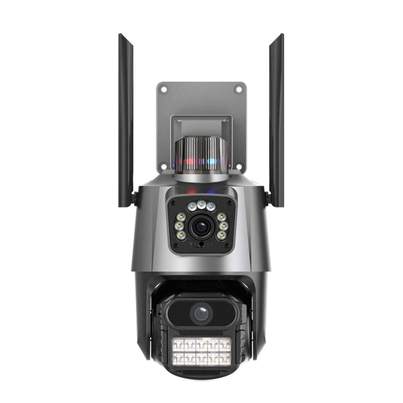 QX81 Humanoid Recognition AI Alarm WIFI Spherical Dual 2MP IP Camera, Plug:US Plug