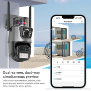 QX81 Humanoid Recognition AI Alarm WIFI Spherical Dual 2MP IP Camera, Plug:US Plug
