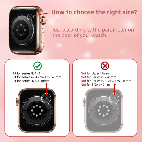 Stainless Steel Frame Silicone Watch Band For Apple Watch Series 8&7 41mm / SE 2&6&SE&5&4 40mm / 3&2&1 38mm(Pink)