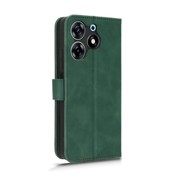 For TECNO Spark 10 Pro Skin Feel Magnetic Flip Leather Phone Case(Green)
