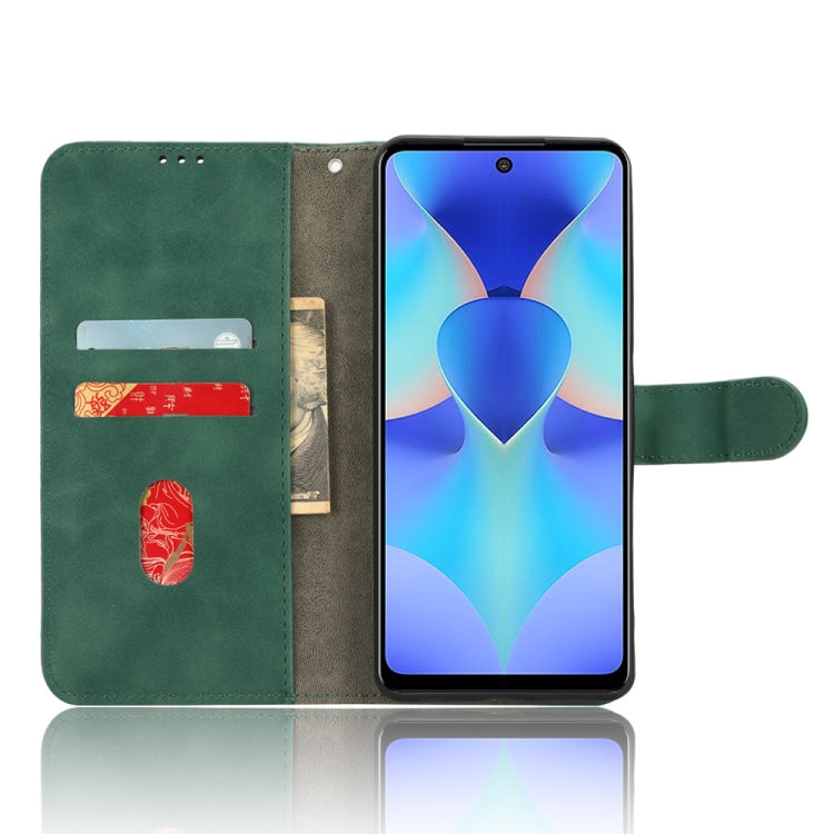 For TECNO Spark 10 Pro Skin Feel Magnetic Flip Leather Phone Case(Green)