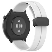 For Amazfit GTR Mini Magnetic Fold Clasp Black Buckle Silicone Watch Band(White)