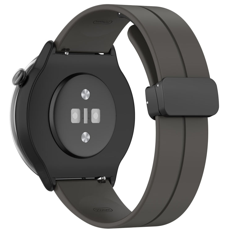 For Amazfit GTR Mini Magnetic Fold Clasp Black Buckle Silicone Watch Band(Space Grey)
