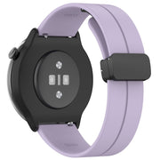 For Amazfit GTR Mini Magnetic Fold Clasp Black Buckle Silicone Watch Band(Light Purple)