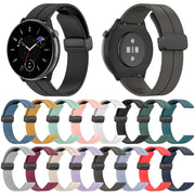 For Amazfit GTR Mini Magnetic Fold Clasp Black Buckle Silicone Watch Band(White)