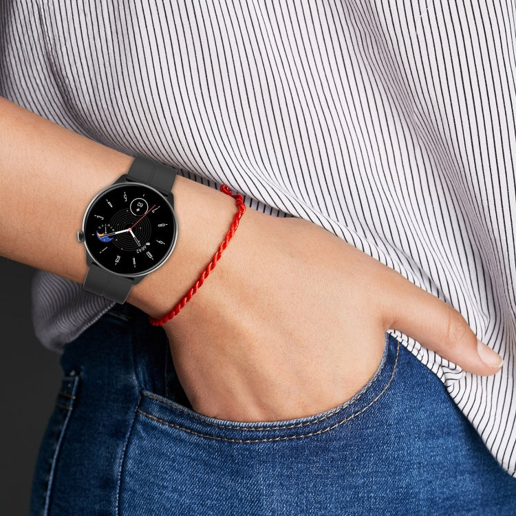 For Amazfit GTR Mini Magnetic Fold Clasp Black Buckle Silicone Watch Band(Space Grey) -  by PMC TechLife | Online Shopping South Africa | PMC TechLife