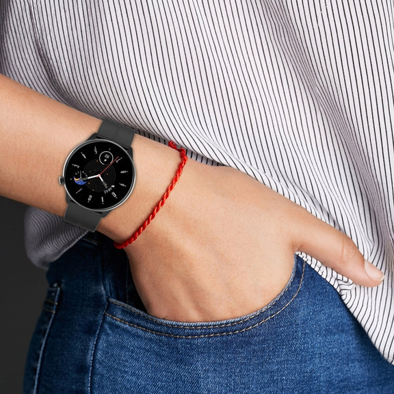 For Amazfit GTR Mini Magnetic Fold Clasp Black Buckle Silicone Watch Band(White)