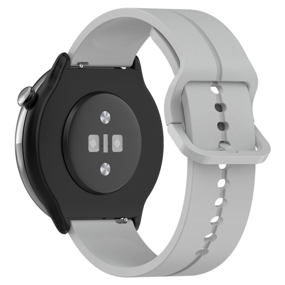 For Amazfit GTR Mini 20mm Flat Head Groove Reverse Buckle Silicone Watch Band(Light Grey)