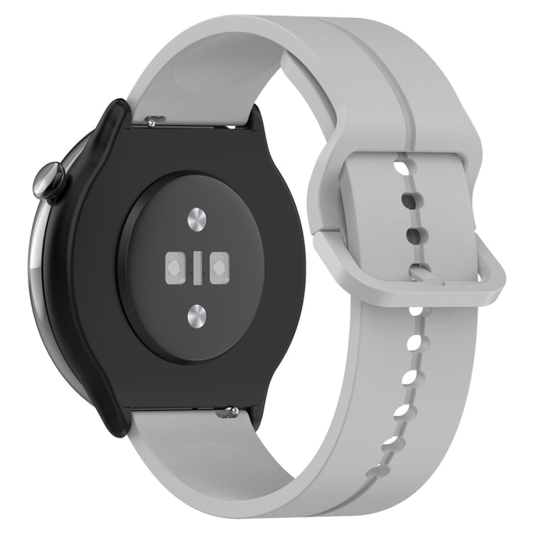 For Amazfit GTR Mini 20mm Flat Head Groove Reverse Buckle Silicone Watch Band(Light Grey)