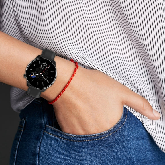 For Amazfit GTR Mini Round Tail Genuine Leather Watch Band(Gray)