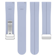 For Amazfit GTR 4 Magnetic Fold Clasp Silver Buckle Silicone Watch Band(Light Blue)