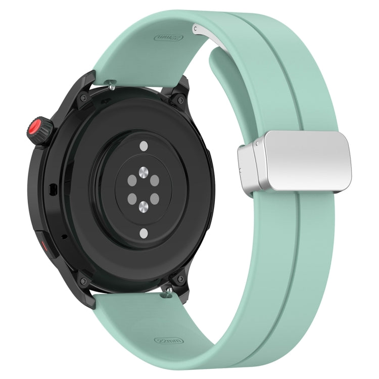 For Amazfit GTR 4 Magnetic Fold Clasp Silver Buckle Silicone Watch Band(Teal) -  by PMC TechLife | Online Shopping South Africa | PMC TechLife