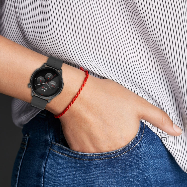 For Amazfit GTR 4 Magnetic Fold Clasp Silver Buckle Silicone Watch Band(Light Blue)