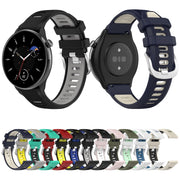 For Amazfit GTR Mini 20mm Cross Texture Two Color Silicone Stainless Steel Buckle Watch Band(Gray Yellow)