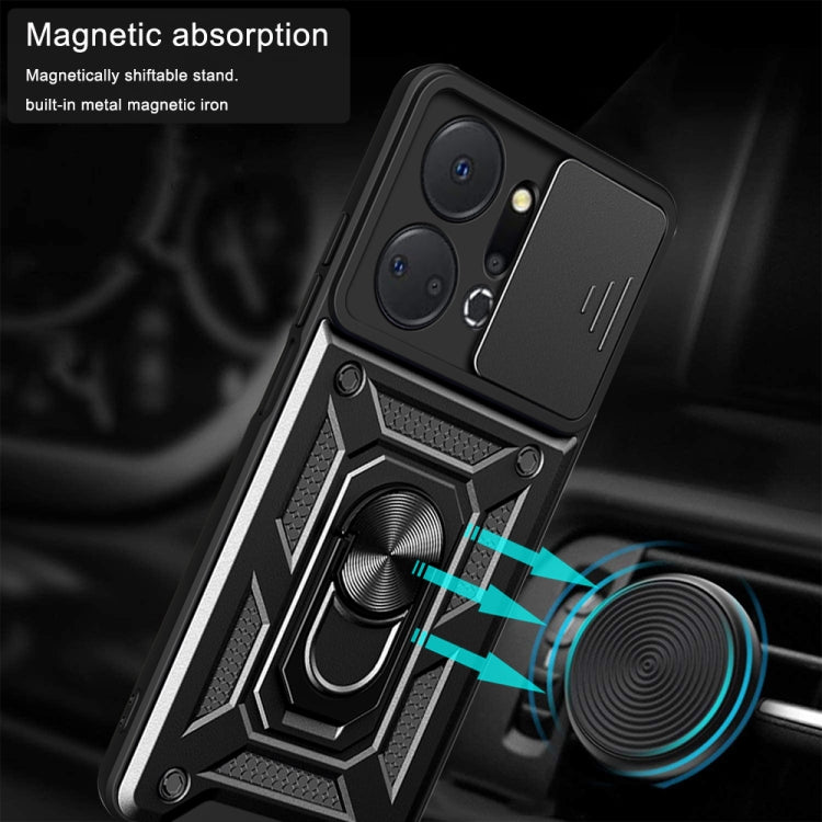 For Honor X7a 5G Sliding Camera Cover Design TPU+PC Phone Case(Silver)