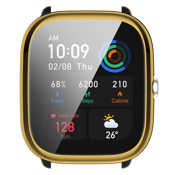 For Amazfit GTS4 Mini Full Coverage TPU Electroplating Watch Protective Case(Gold)