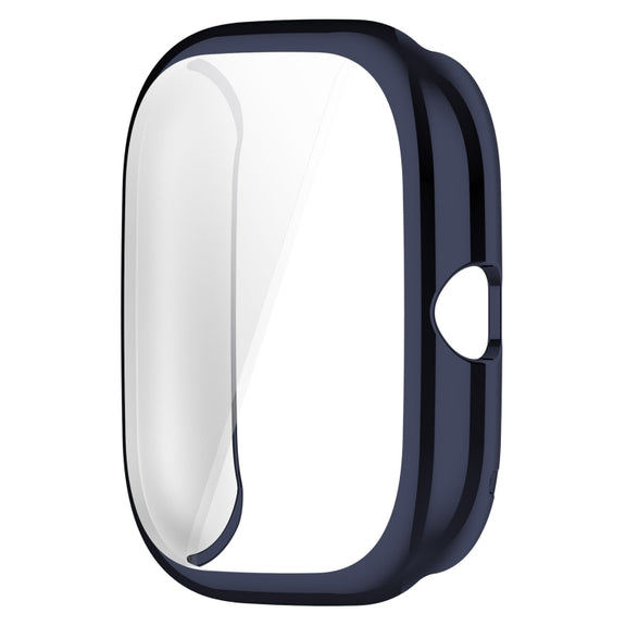 For Amazfit GTS4 Mini Full Coverage TPU Electroplating Watch Protective Case(Midnight Blue)