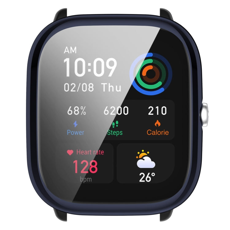 For Amazfit GTS4 Mini Full Coverage TPU Electroplating Watch Protective Case(Midnight Blue)