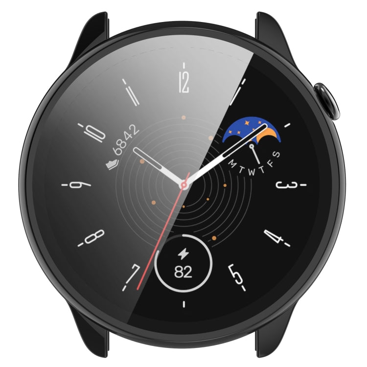 For Amazfit GTR Mini PC + Tempered Film Integrated Watch Protective Case(Black)