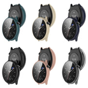 For Amazfit GTR Mini PC + Tempered Film Integrated Watch Protective Case(Pine Green)