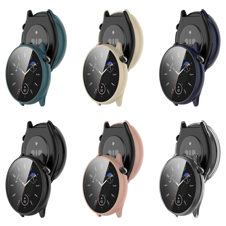 For Amazfit GTR Mini PC + Tempered Film Integrated Watch Protective Case(Pine Green)
