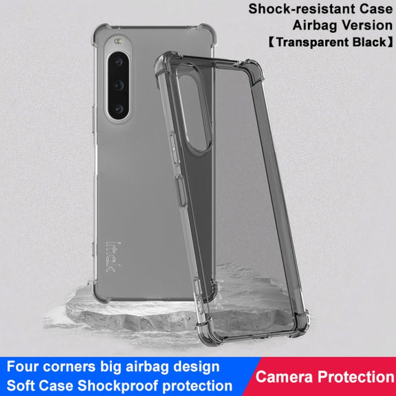 For Sony Xperia 10 V imak Shockproof Airbag TPU Phone Case(Transparent Black)