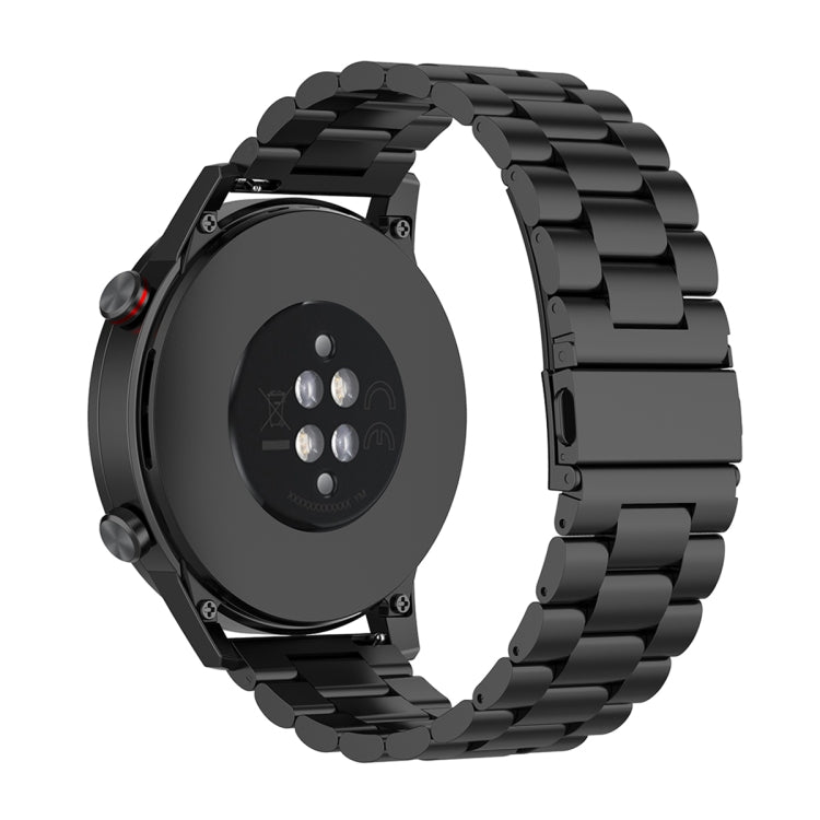 For Honor Watch GS 3i 22mm Three Bead Stainless Steel Metal Watch Band(Black) -  by PMC TechLife | Online Shopping South Africa | PMC TechLife