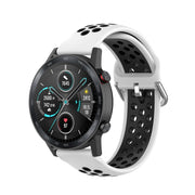 For Honor Watch GS 3i 22mm Sports Two-tone Silicone Watch Band(White Black)