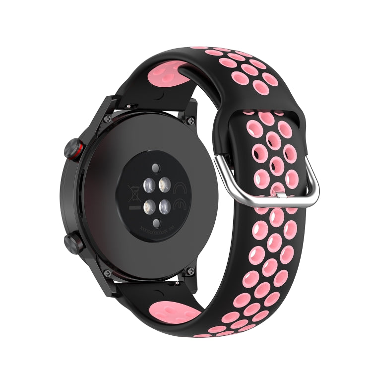 For Honor Watch GS 3i 22mm Sports Two-tone Silicone Watch Band(Black Pink) -  by PMC TechLife | Online Shopping South Africa | PMC TechLife