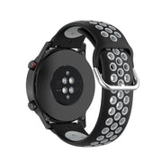 For Honor Watch GS 3i 22mm Sports Two-tone Silicone Watch Band(Black Grey)