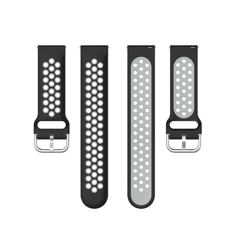 For Honor Watch GS 3i 22mm Sports Two-tone Silicone Watch Band(Black Grey)