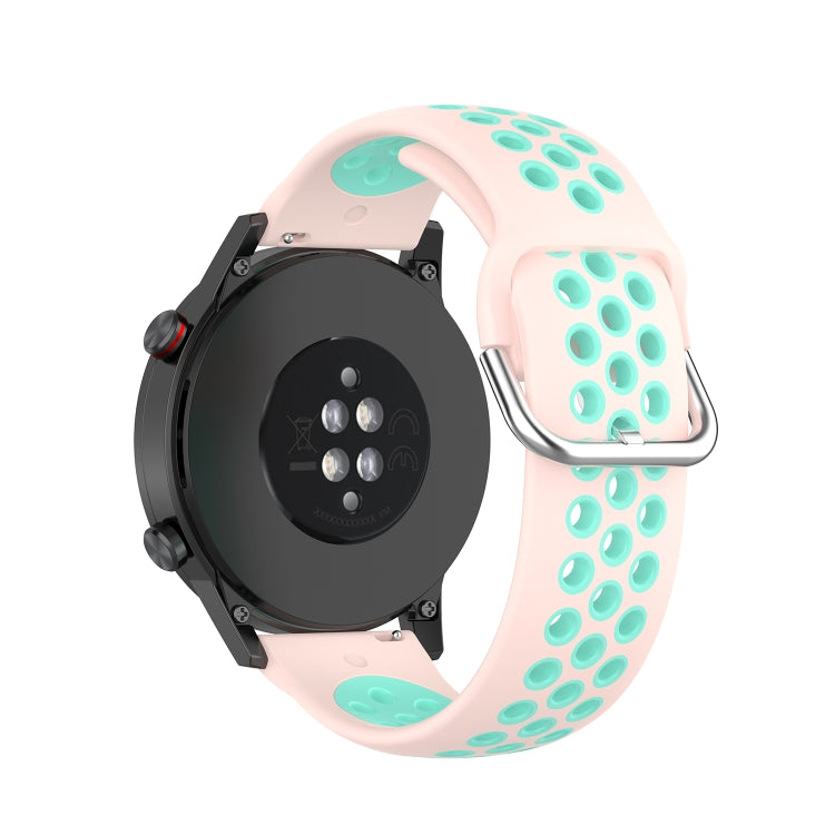 For Honor Watch GS 3i 22mm Sports Two-tone Silicone Watch Band(Pink Teal) - Smart Wear by PMC TechLife | Online Shopping South Africa | PMC TechLife