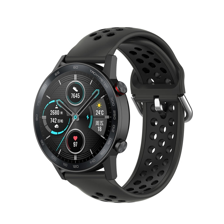 For Honor Watch GS 3i 22mm Sports Two-tone Silicone Watch Band(Black) -  by PMC TechLife | Online Shopping South Africa | PMC TechLife