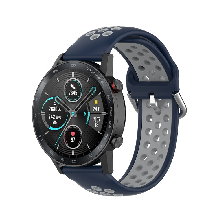 For Honor Watch GS 3i 22mm Sports Two-tone Silicone Watch Band(Midnight Blue Grey) - Smart Wear by PMC TechLife | Online Shopping South Africa | PMC TechLife