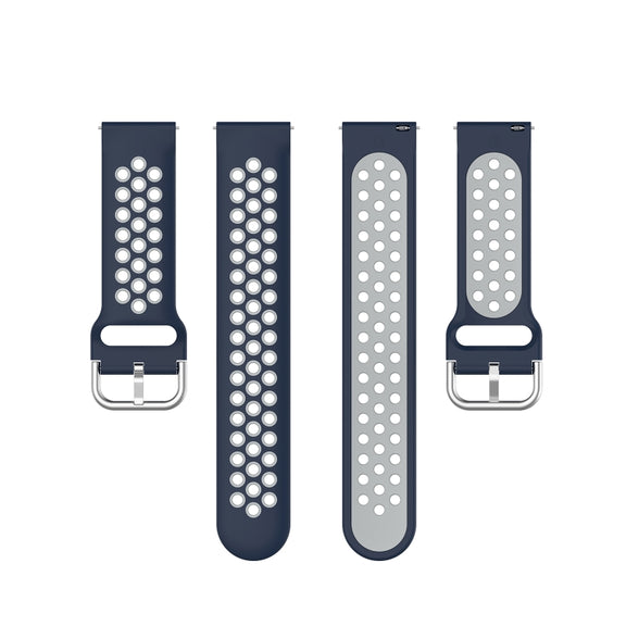 For Honor Watch GS 3i 22mm Sports Two-tone Silicone Watch Band(Midnight Blue Grey)