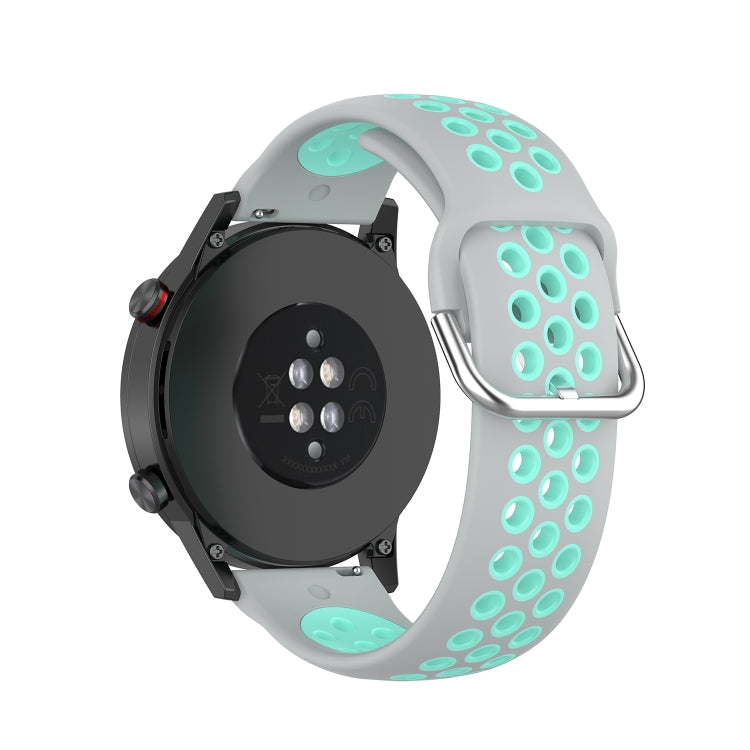 For Honor Watch GS 3i 22mm Sports Two-tone Silicone Watch Band(Grey Teal) -  by PMC TechLife | Online Shopping South Africa | PMC TechLife