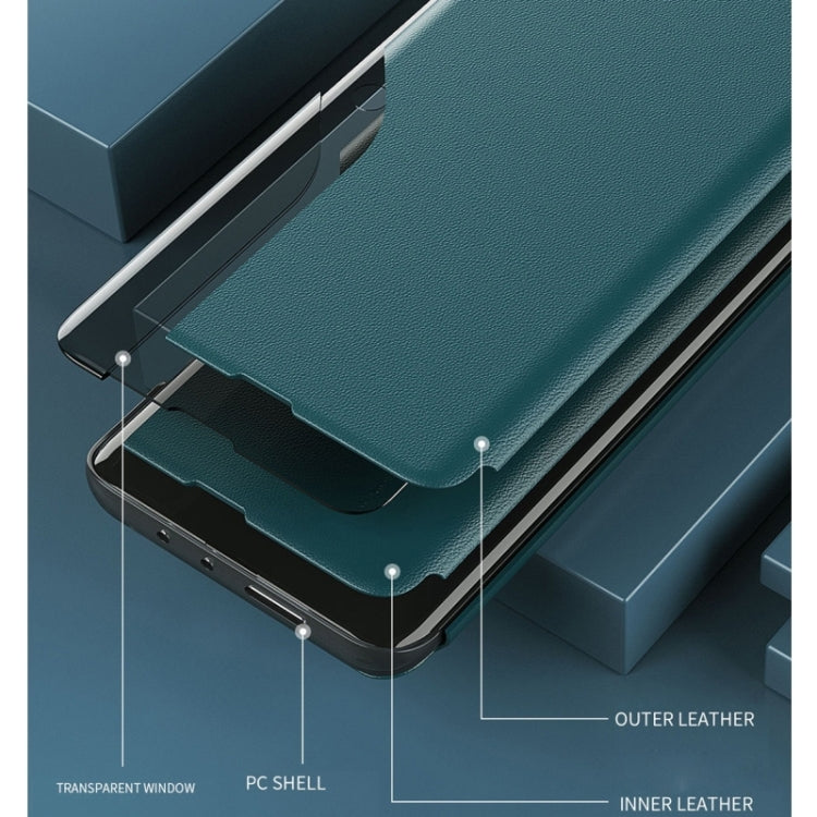 For Xiaomi Redmi Note 12 Pro+ 5G Global Side Display Flip Leather Phone Case with Holder(Green)