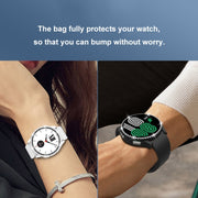 For Samsung Galaxy Watch5 44mm Single Row Diamond PC + Tempered Glass Watch Case(Gold)