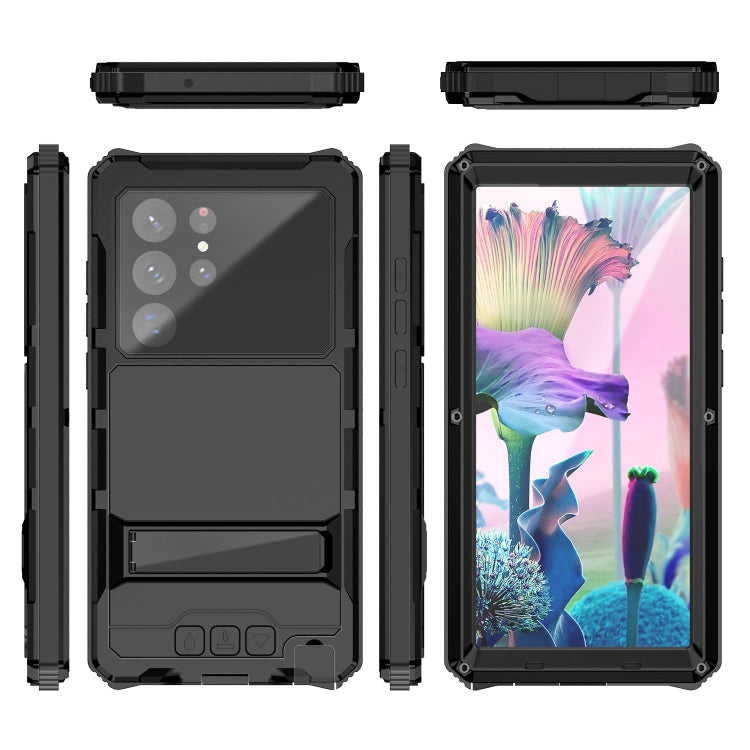 For Samsung Galaxy S23 Ultra 5G R-JUST RJ-56 3rd Gen Life Water-resistant Dustproof Shockproof Phone Case(Black)