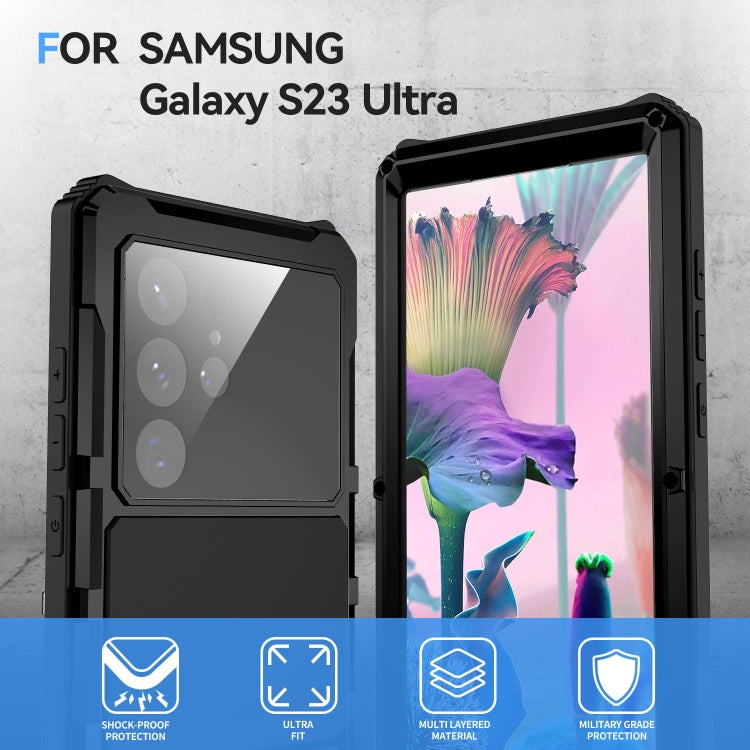 For Samsung Galaxy S23 Ultra 5G R-JUST RJ-56 3rd Gen Life Water-resistant Dustproof Shockproof Phone Case(Black)