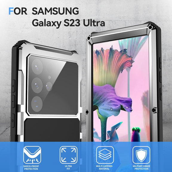 For Samsung Galaxy S23 Ultra 5G R-JUST RJ-56 3rd Gen Life Water-resistant Dustproof Shockproof Phone Case(Silver)