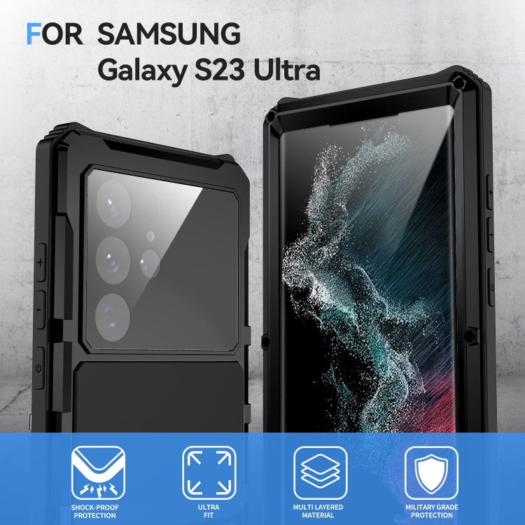 For Samsung Galaxy S22 Ultra 5G R-JUST RJ-56 3rd Gen Life Water-resistant Dustproof Shockproof Phone Case(Black)