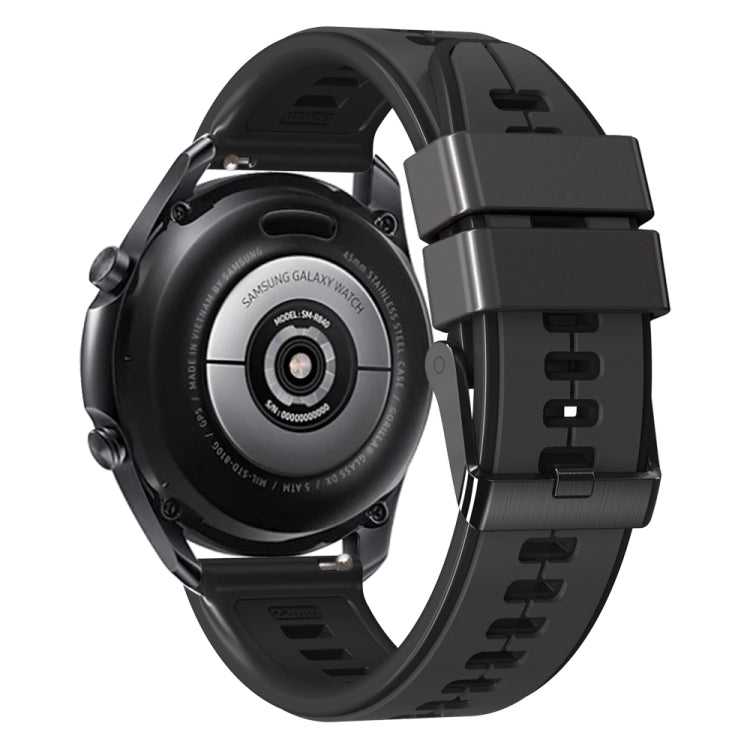 20mm Universal Vertical Line Two-Color Silicone Watch Band(Carbon Gray+Black)