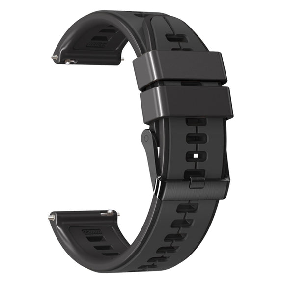 20mm Universal Vertical Line Two-Color Silicone Watch Band(Carbon Gray+Black)