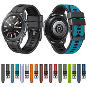 20mm Universal Vertical Line Two-Color Silicone Watch Band(Red+Black)
