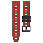 22mm Universal Vertical Line Two-Color Silicone Watch Band(Red+Black)