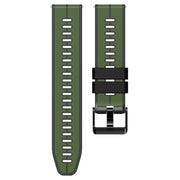 22mm Universal Vertical Line Two-Color Silicone Watch Band(Army Green+Black)