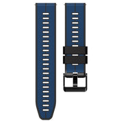22mm Universal Vertical Line Two-Color Silicone Watch Band(Dark Blue+Black)